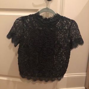 Zara green lace top
